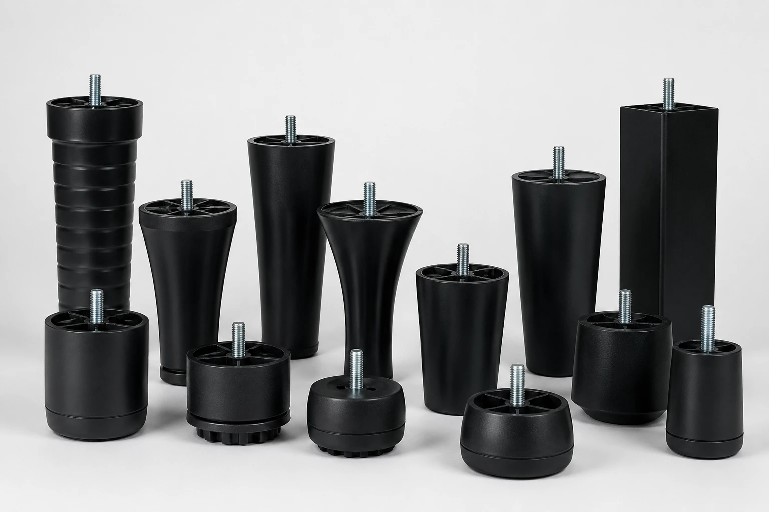 Injection moulded plastic furniture legs